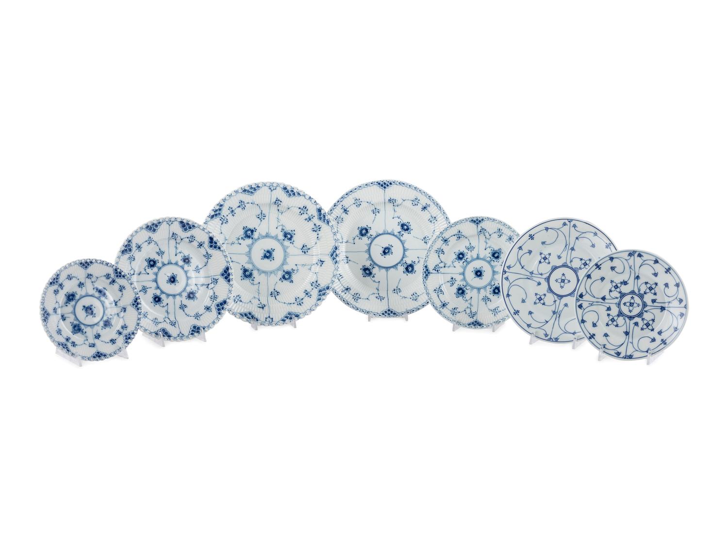 A Group of Royal Copenhagen and Porzellanfabrik Moschendorf Porcelain Tablewares