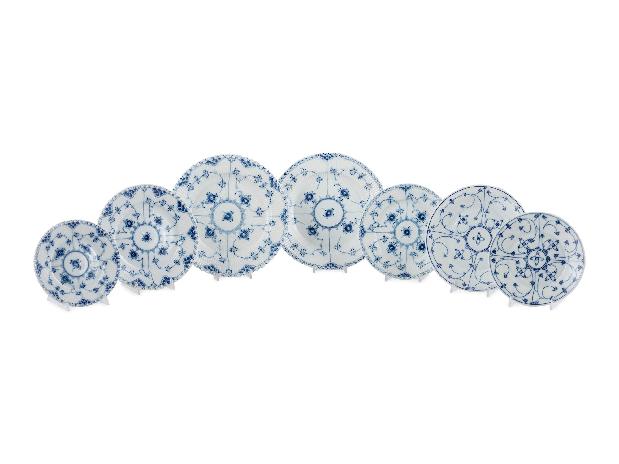 A Group of Royal Copenhagen and Porzellanfabrik Moschendorf Porcelain Tablewares