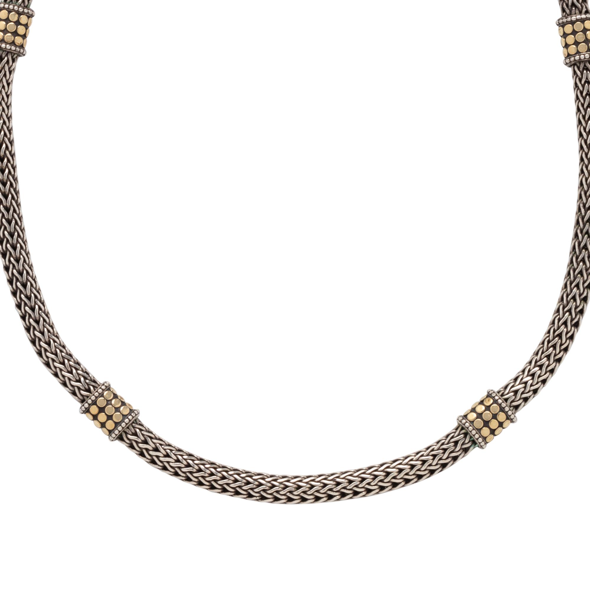 JOHN HARDY, STERLING SILVER AND YELLOW GOLD NECKLACE
