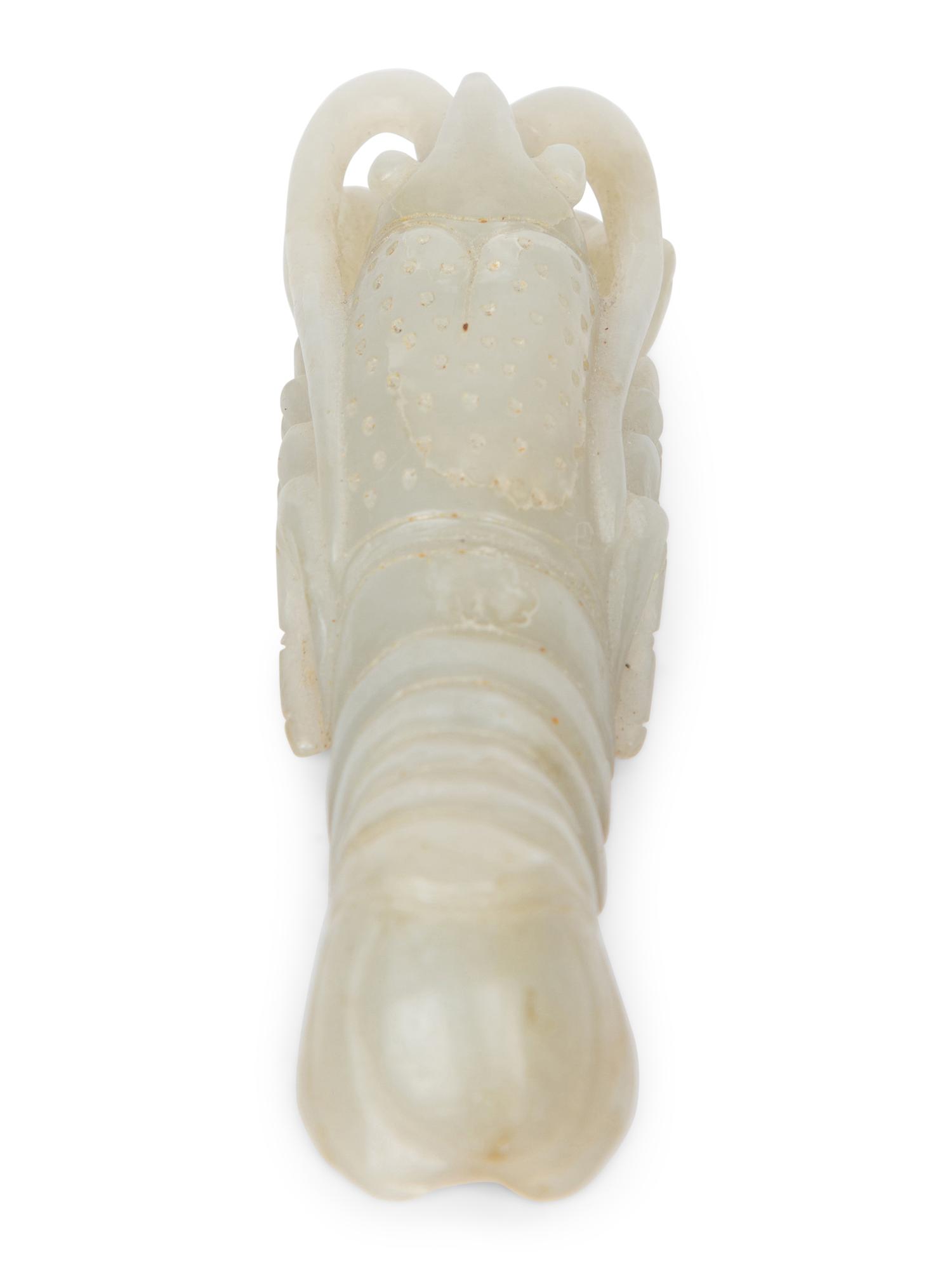 A Chinese Carved White Jade Crawfish — 20TH CENTURY