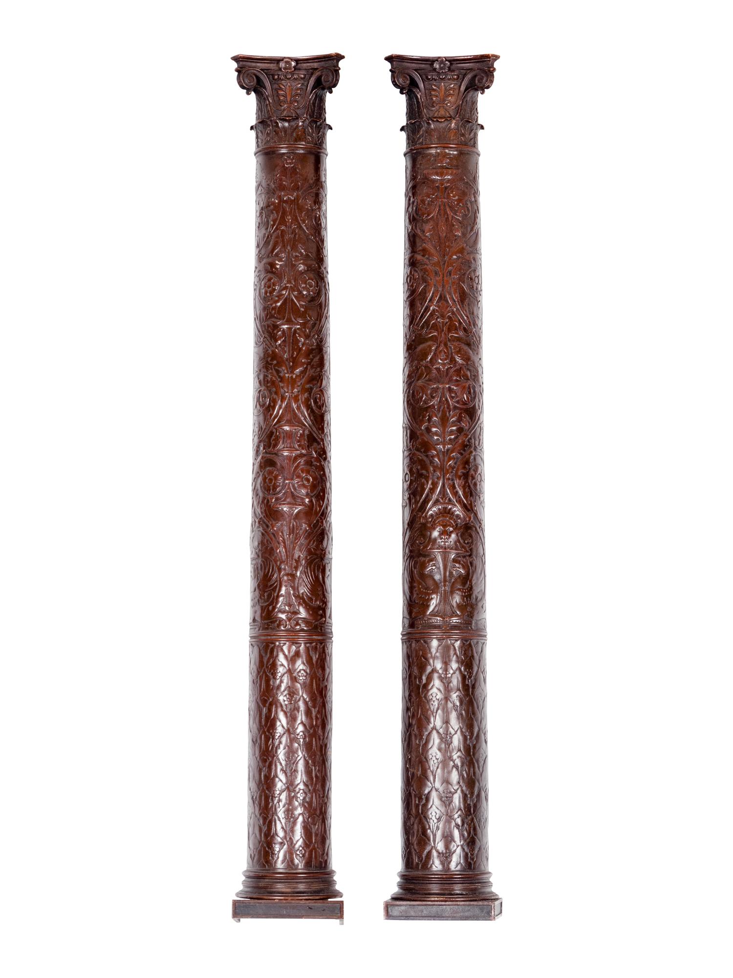 A Pair of Continental Bronze Columns