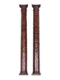 A Pair of Continental Bronze Columns