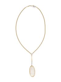 BICOLOR GOLD, DIAMOND, AND CARVED ROCK CRYSTAL NECKLACE