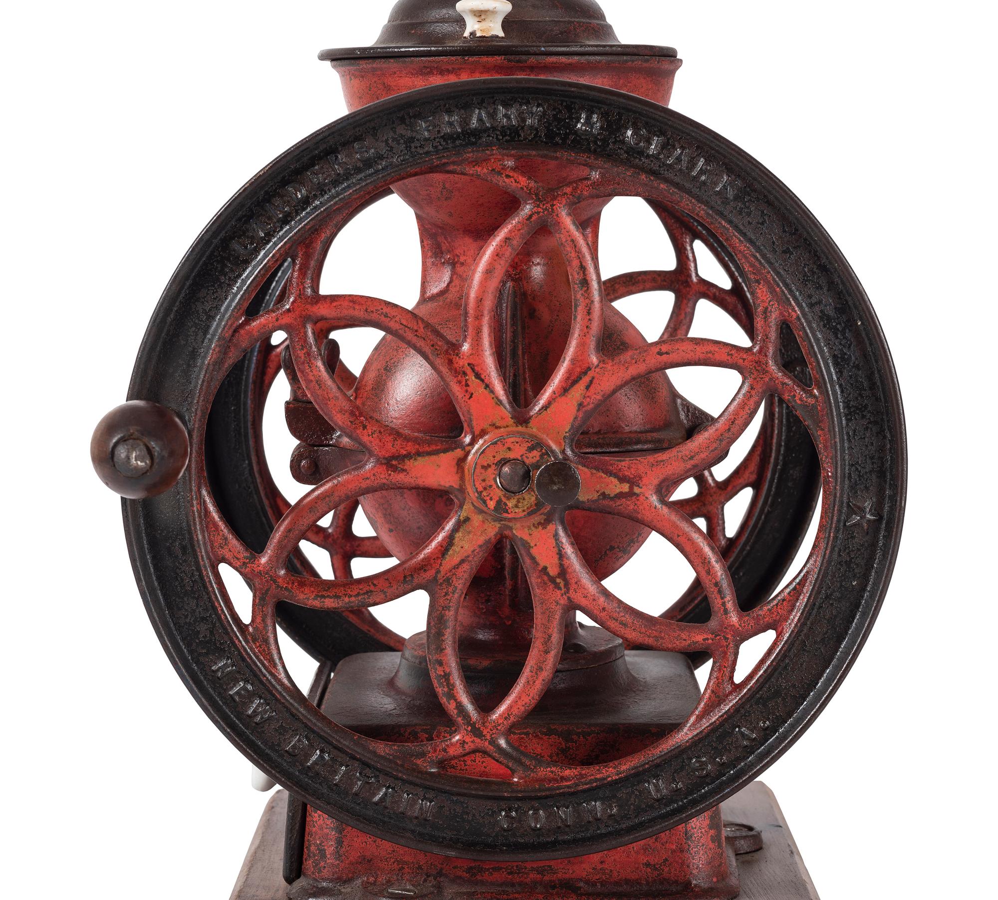 A Landers, Frary & Clark Painted Cast Iron Coffee Mill
