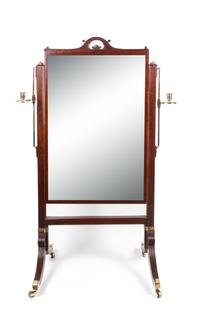 An English Mahogany Cheval Mirror — EARLY 19TH CENTURY