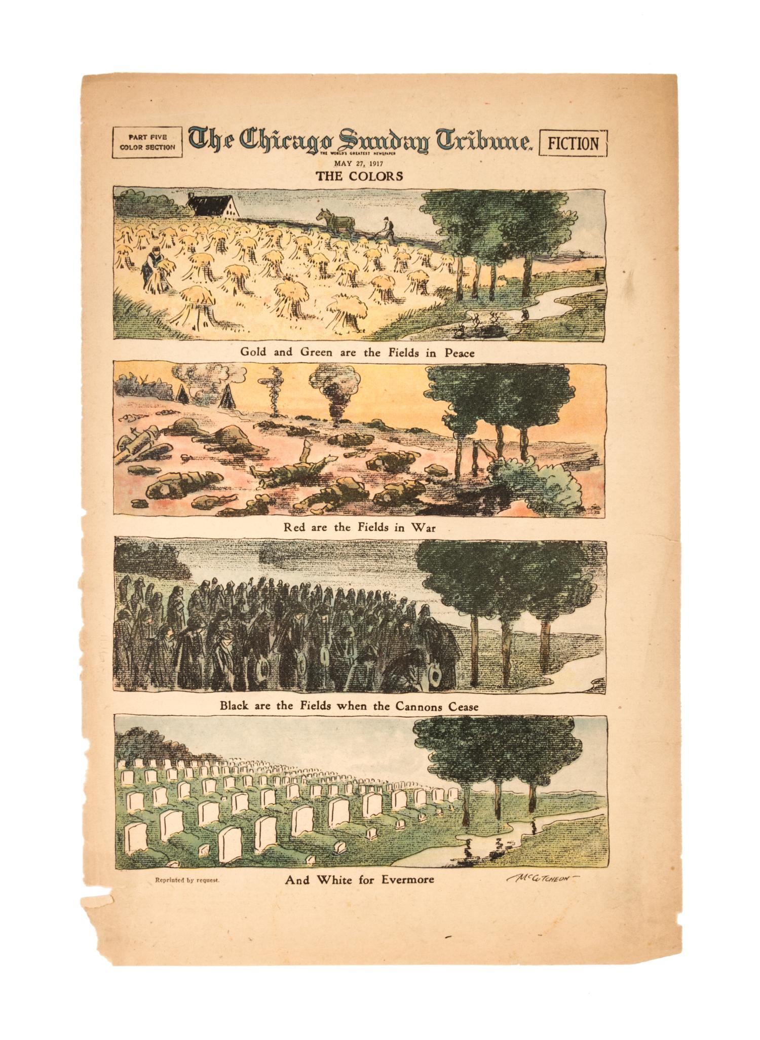 (CARICATURES) MCCUTCHEON, JOHN T. Three original illustrations, including The Titanic.