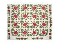 A Rose of Sharon Applique Pieced Cotton Quilt