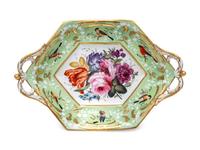 Three Coalport Green-Ground Porcelain Serving Dishes