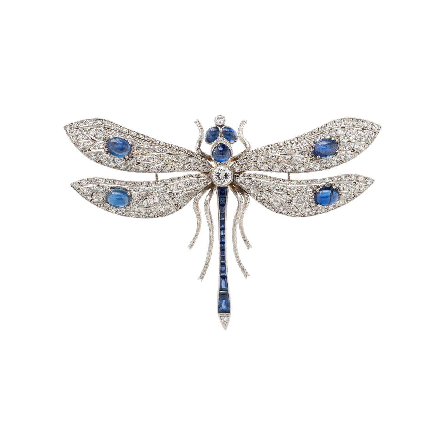 EVELYN CLOTHIER, DIAMOND AND SAPPHIRE DRAGONFLY BROOCH