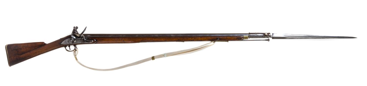 A British Third Model Brown Bess Flintlock Musket and Bayonet Overall length 57 inches; barrel length 39 inches. — CIRCA 1797, T. KETLAND & CO.