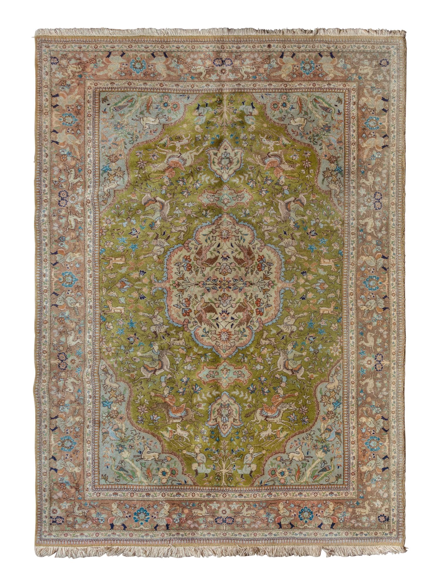 A Persian Wool Pictorial Rug