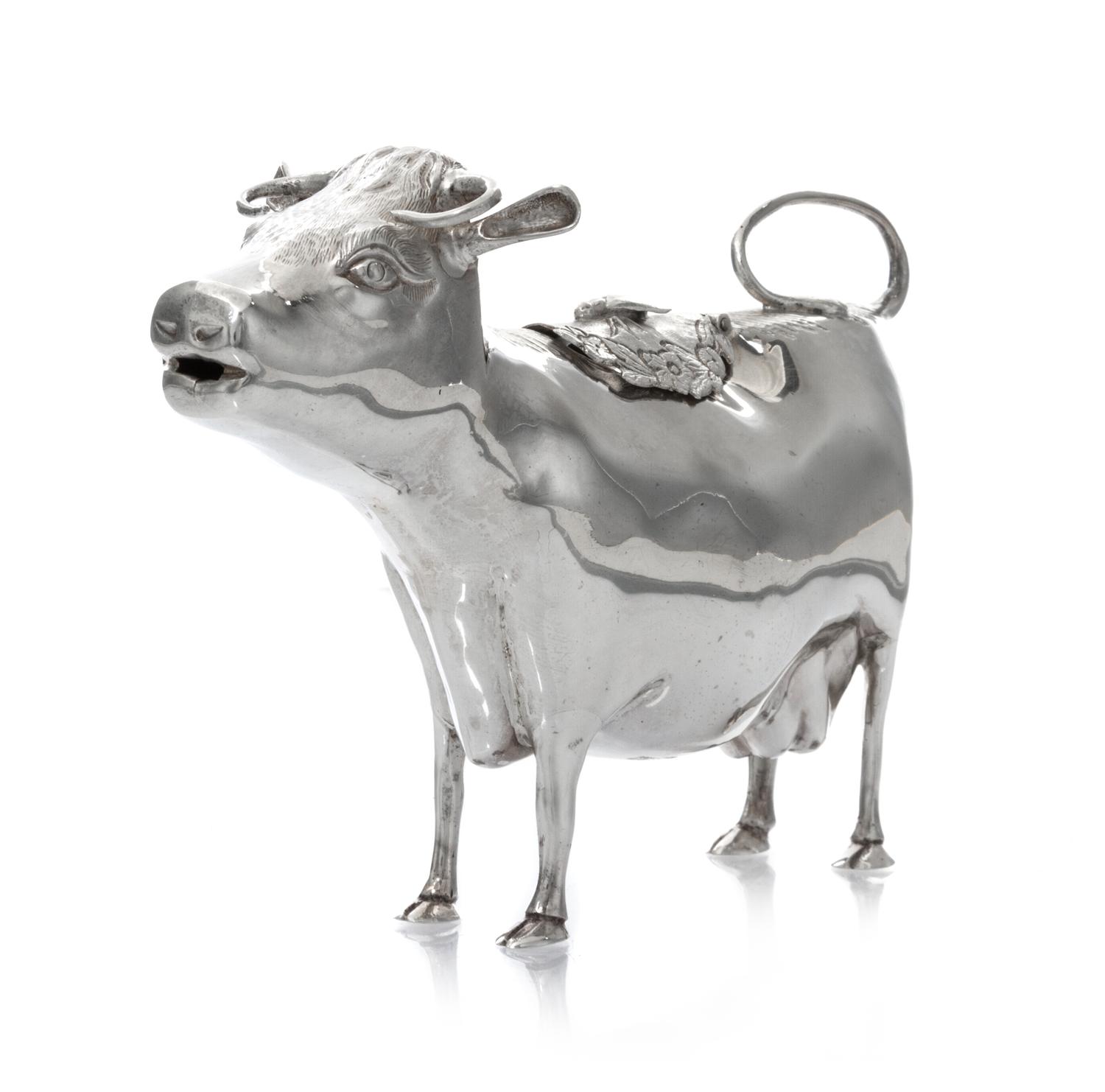 A George V Silver Creamer, William Comyns & Son, London, 1920, in the form of a dairy cow.