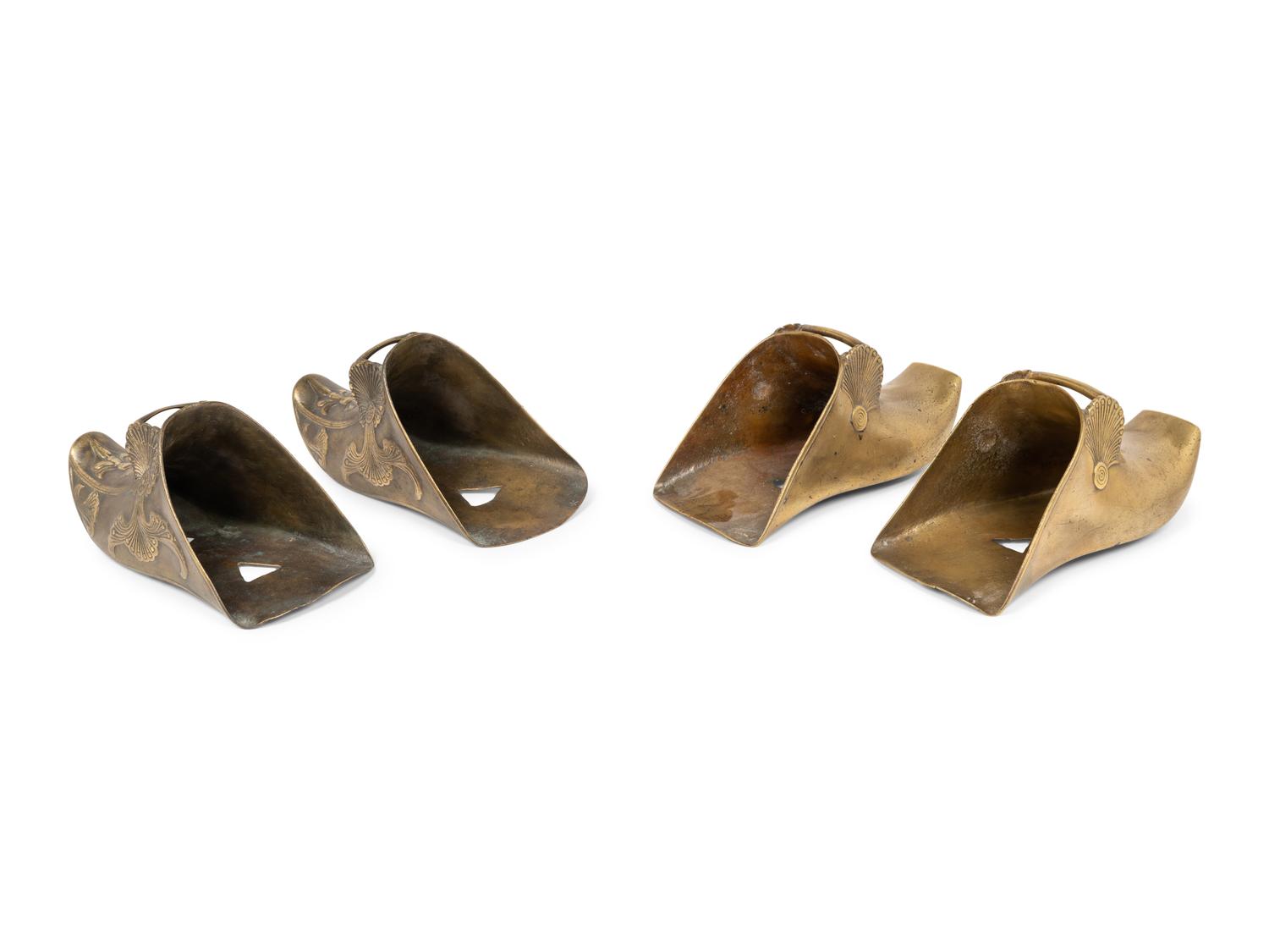 Two Pairs of Spanish Colonial Bronze Stirrups