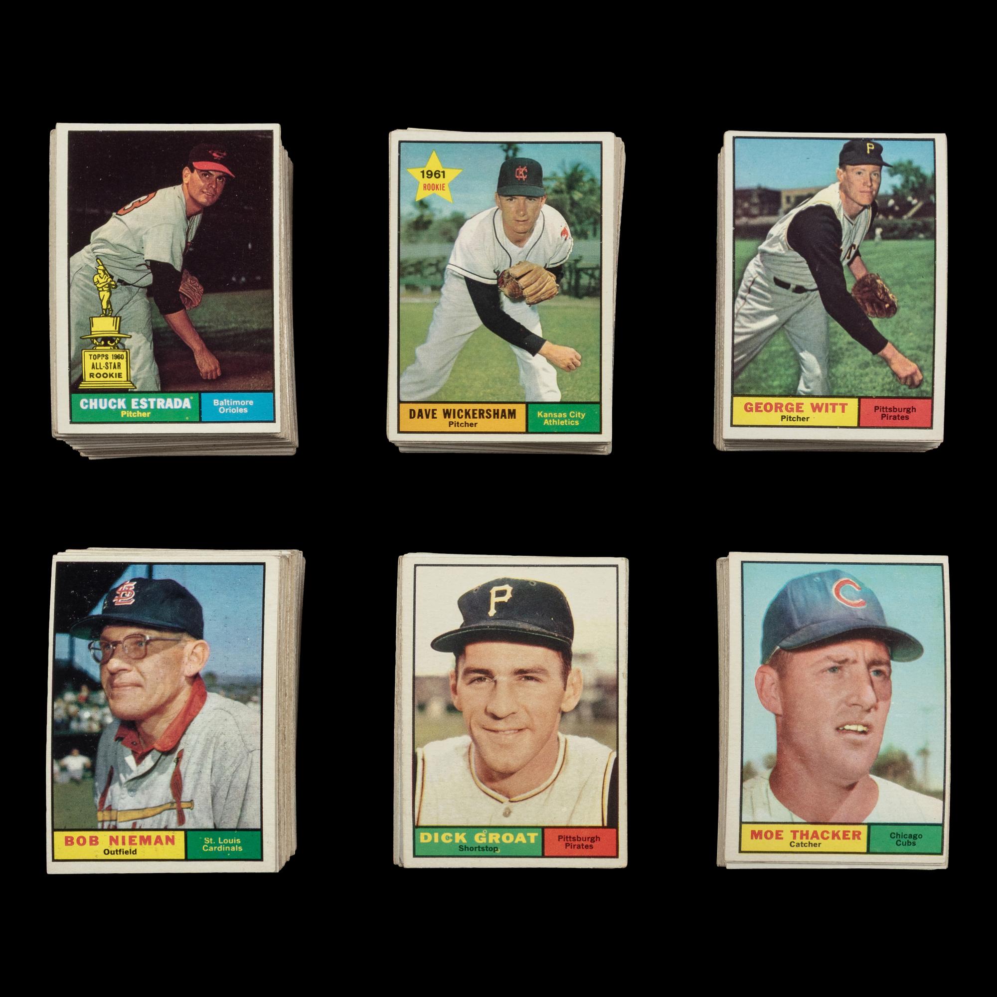 A Near Set of 1961 Topps Baseball Cards (531/587) from The Collection of David Eisenhower