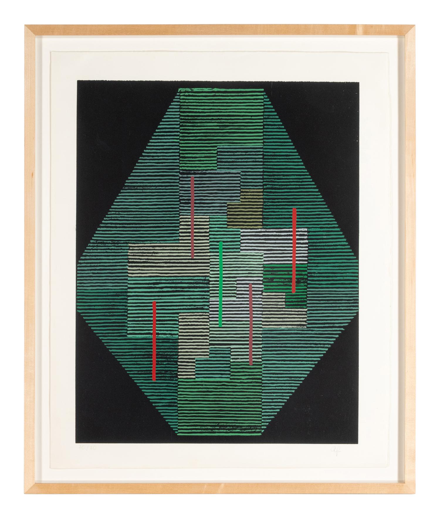 Untitled (Hellblaues Oval) and Untitled (Grüner Oktant) )(a pair of prints), 1966