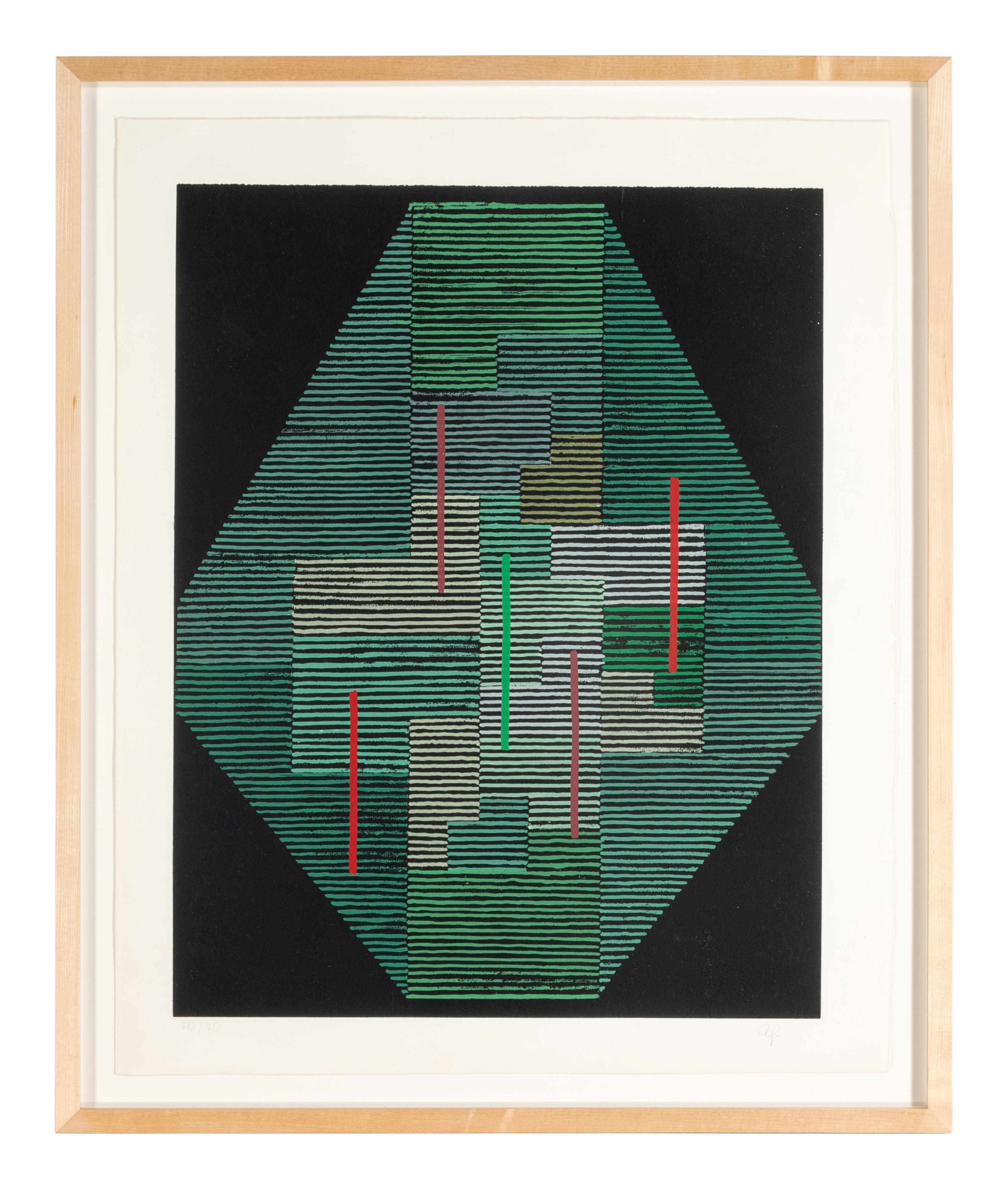 Untitled (Hellblaues Oval) and Untitled (Grüner Oktant) )(a pair of prints), 1966