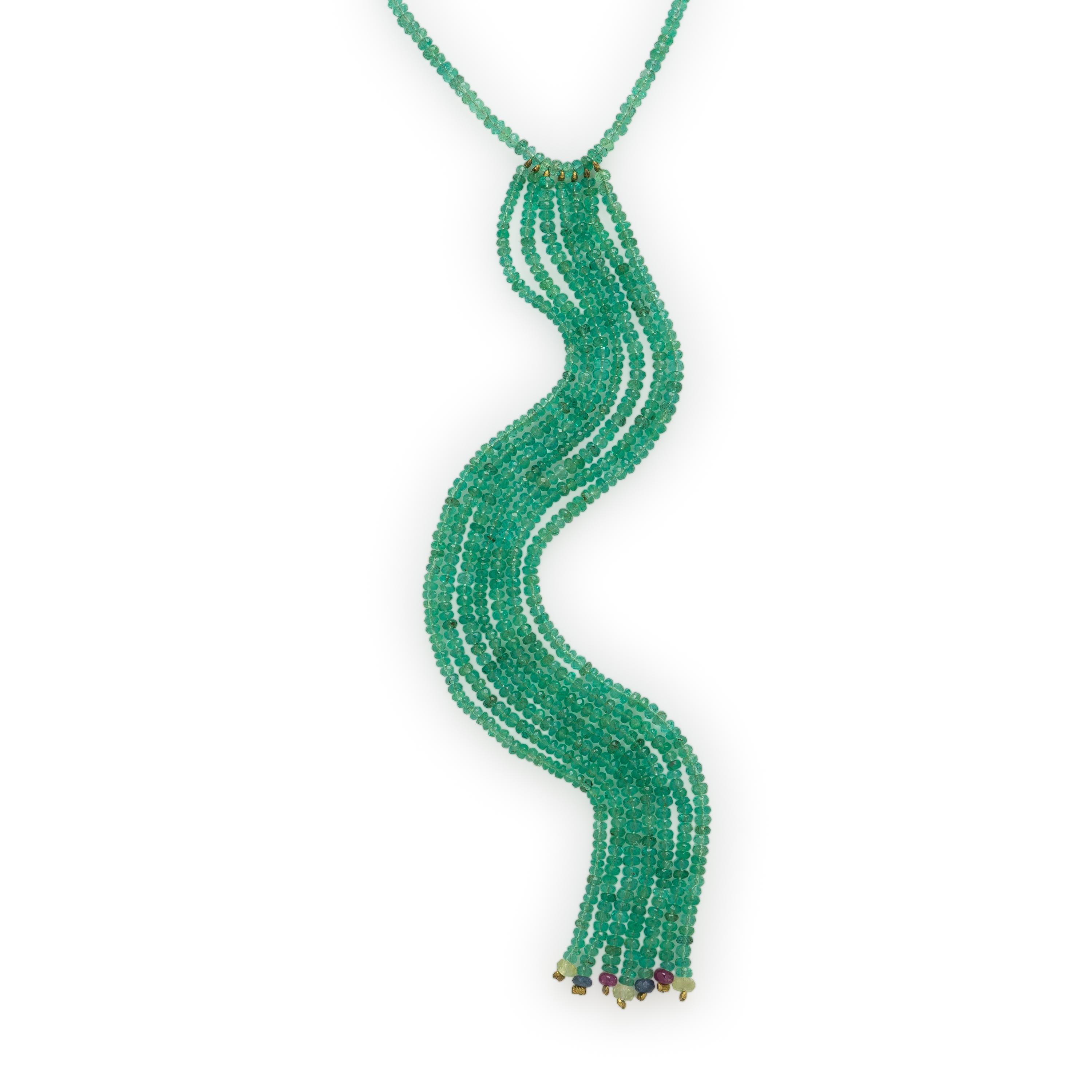 Emerald and Yellow Gold Necklace