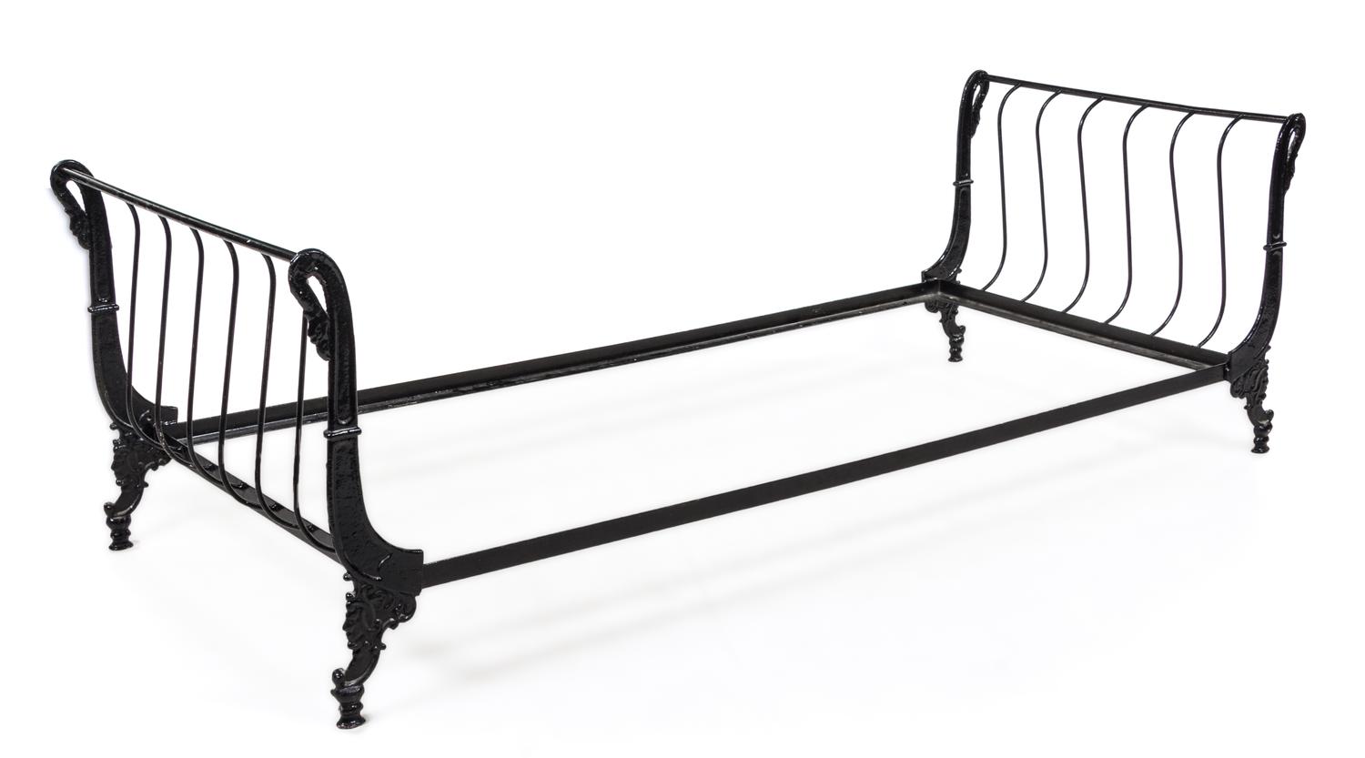 An Empire Style Painted Iron Daybed Width 83 inches. — 19TH/20TH CENTURY