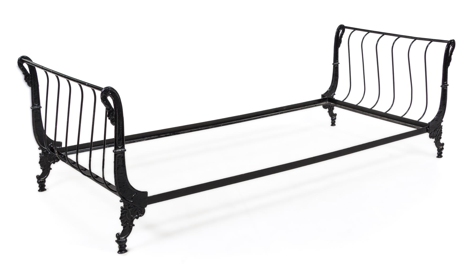 An Empire Style Painted Iron Daybed Width 83 inches. — 19TH/20TH CENTURY