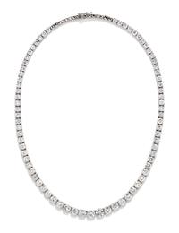 A Platinum and Diamond Riviere Necklace, 26.30 dwts.