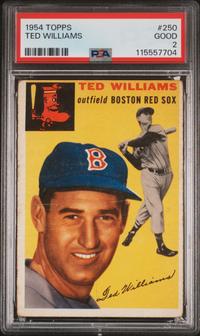 A 1954 Topps Ted Williams Baseball Card No. 250 (PSA 2 GOOD) from The Collection of David Eisenhower