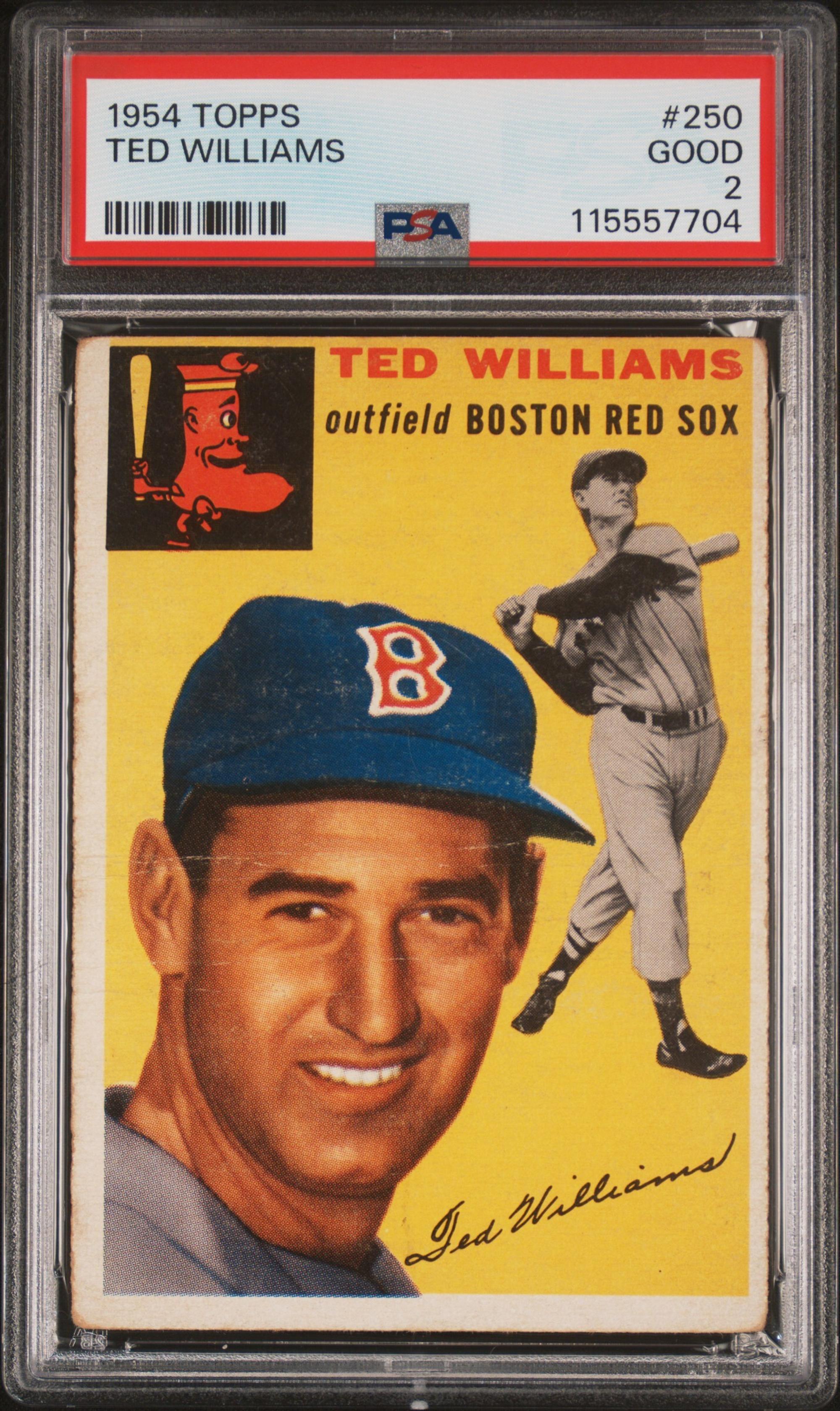 A 1954 Topps Ted Williams Baseball Card No. 250 (PSA 2 GOOD) from The Collection of David Eisenhower