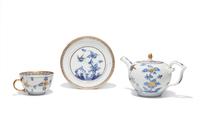 A Meissen Porcelain Teapot, Teacup and Saucer