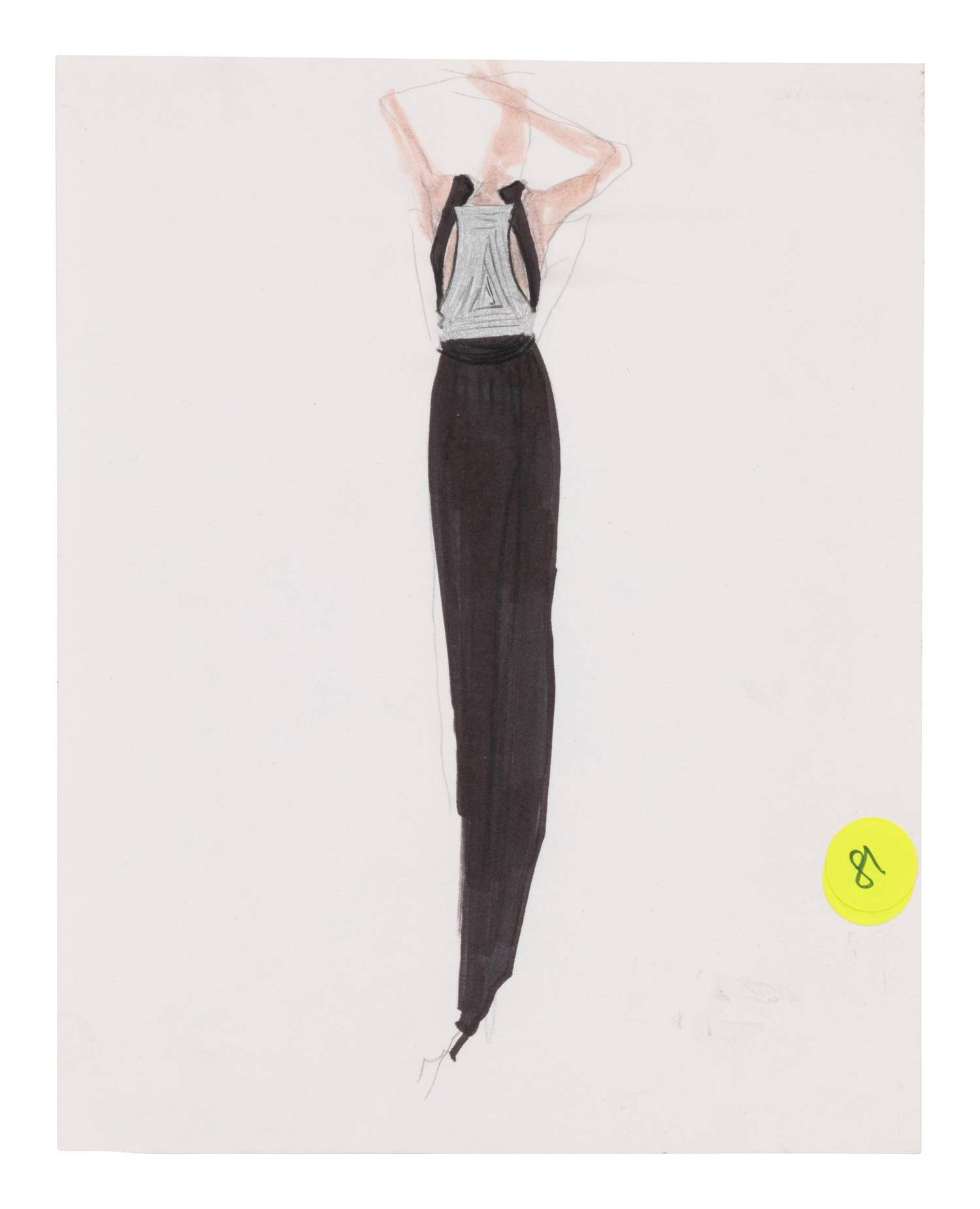 Two Alber Elbaz for Geoffrey Beene Fashion Illustrations, c.1989