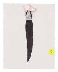 Two Alber Elbaz for Geoffrey Beene Fashion Illustrations, c.1989