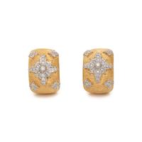 BICOLOR GOLD AND DIAMOND EARCLIPS