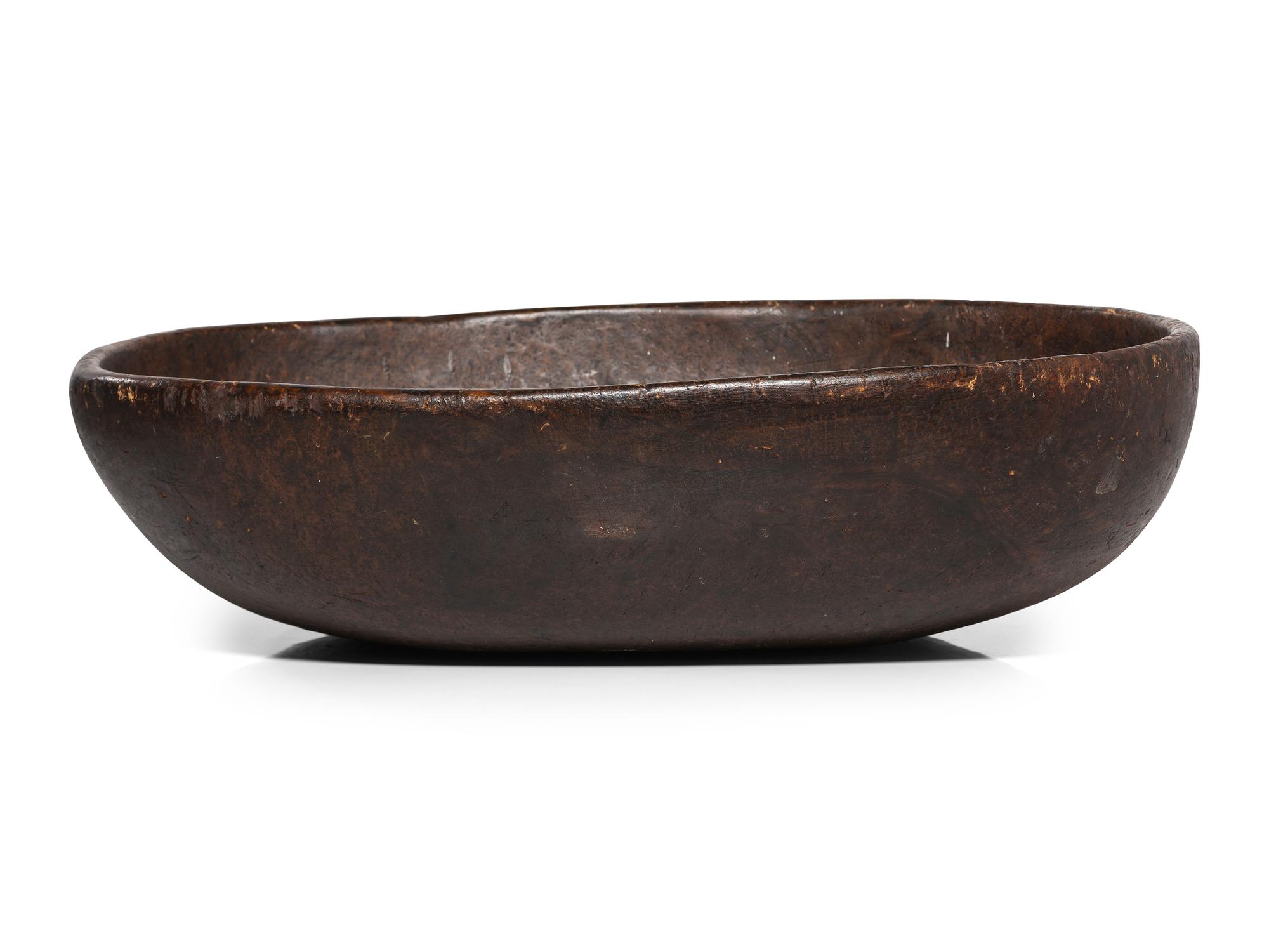 A Large Burl Maple or Ash Dough Bowl