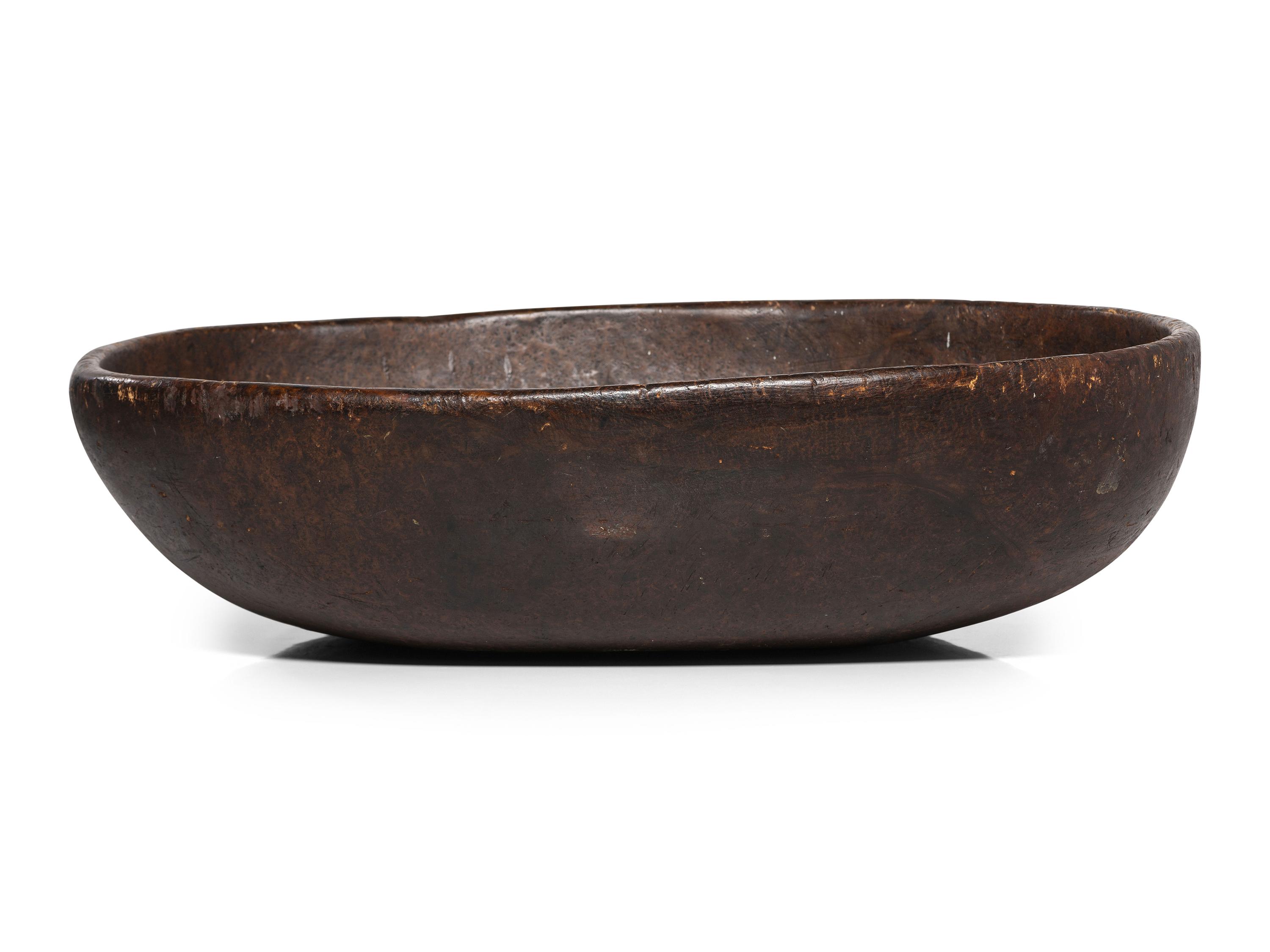 A Large Burl Maple or Ash Dough Bowl