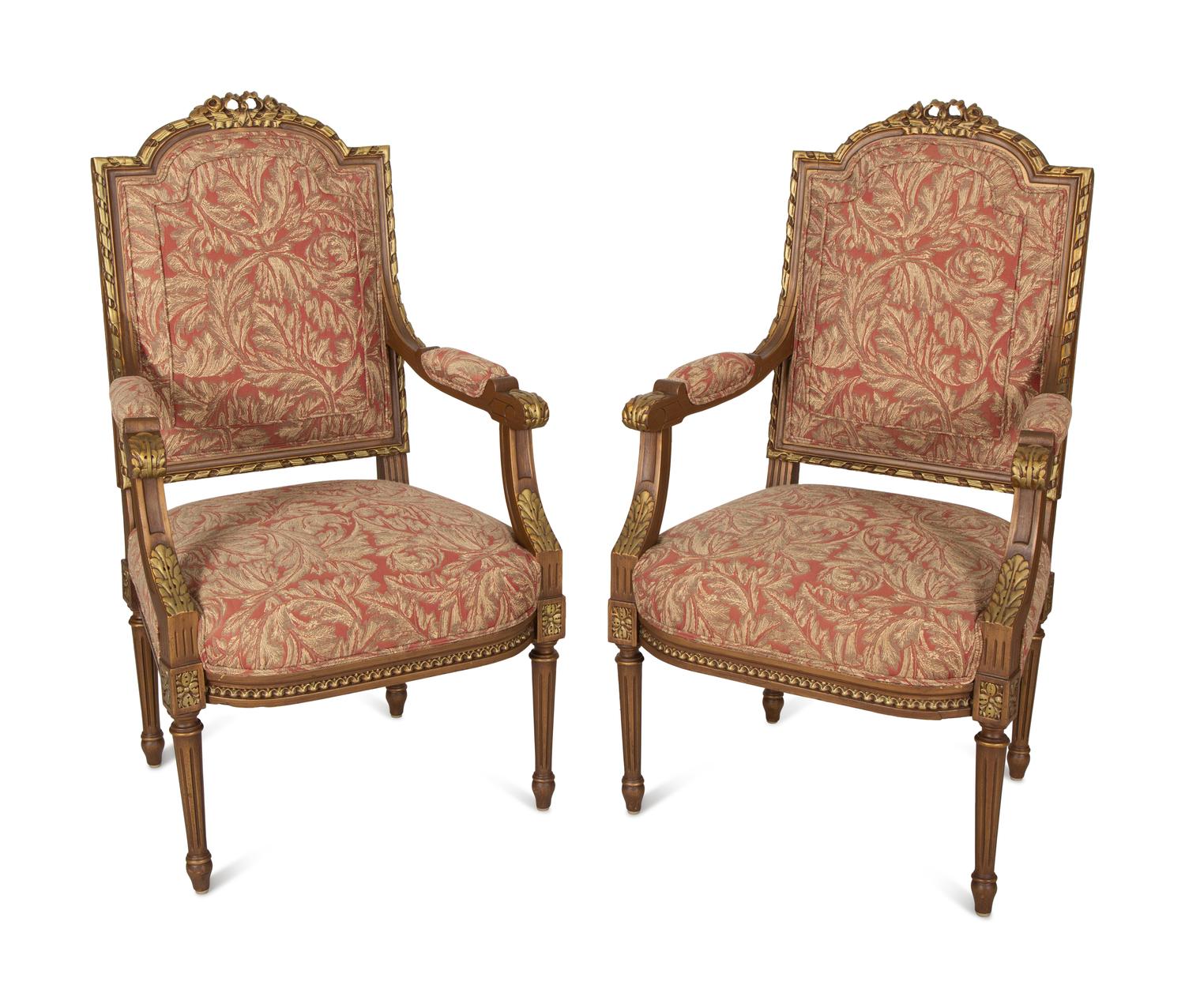 A Pair of Louis XVI Style Fauteuils