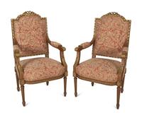 A Pair of Louis XVI Style Fauteuils