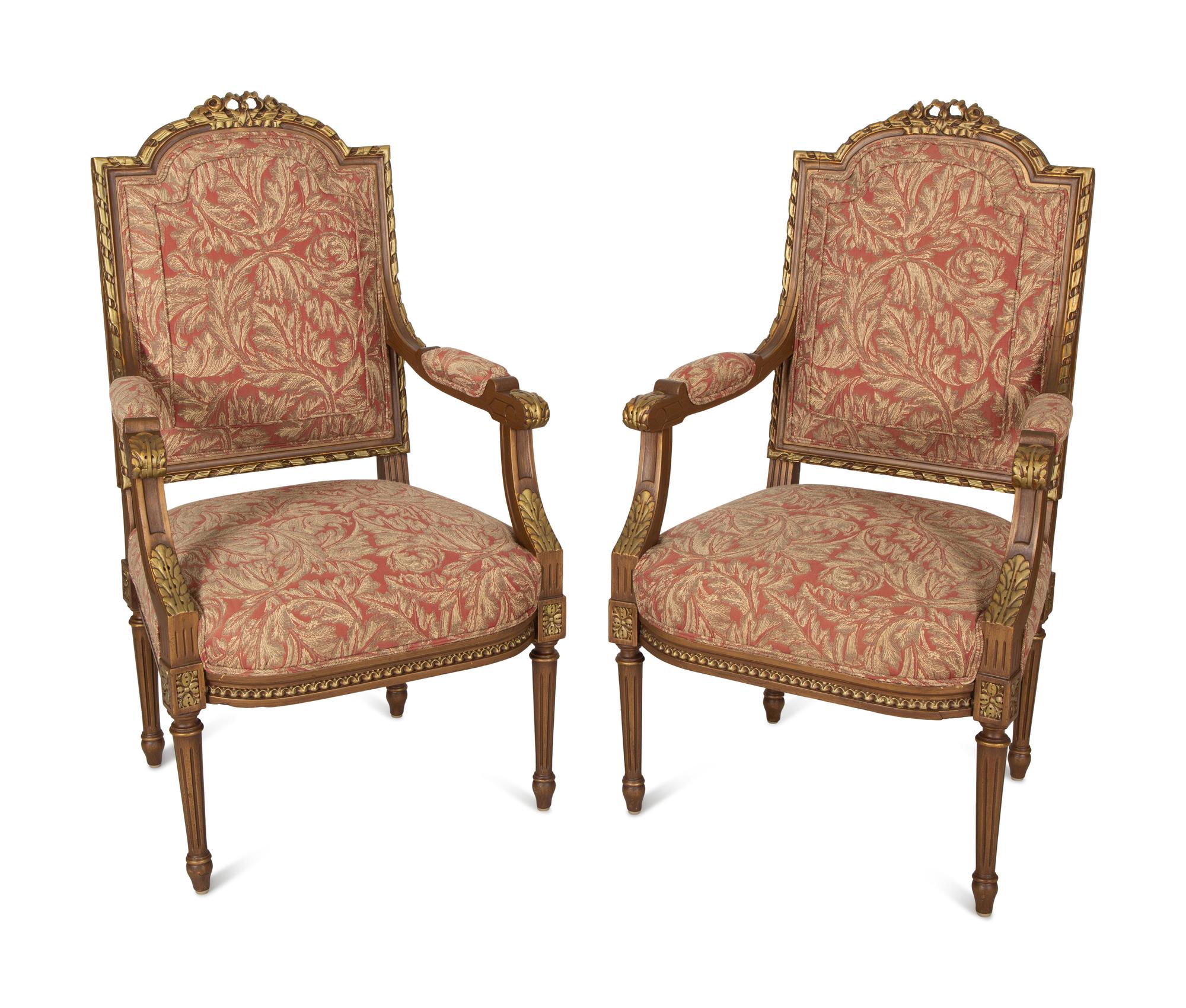 A Pair of Louis XVI Style Fauteuils