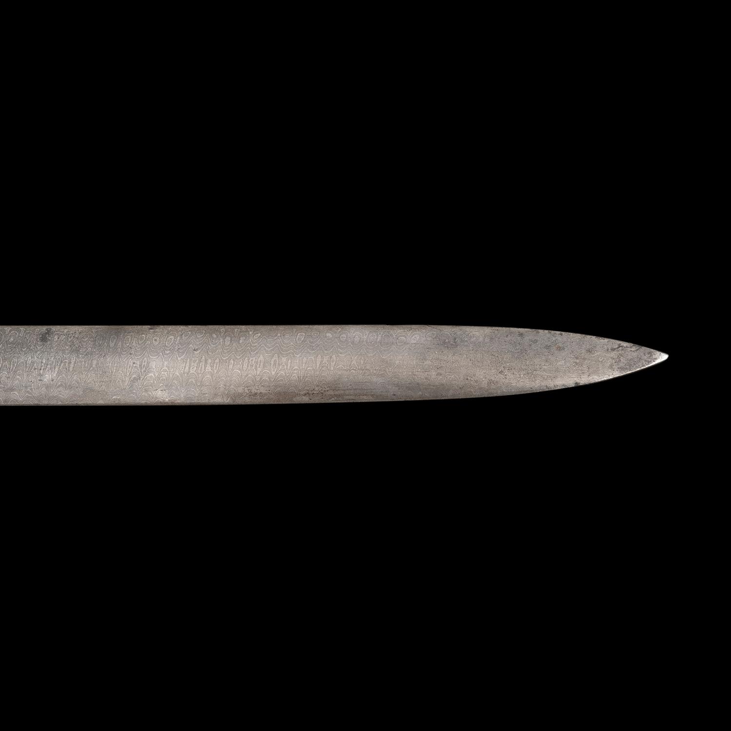 Cased Damascus Bladed Import 1850 Staff & Field Officers Sword Presented to Capt. (Major) William Wood - 9th NY Heavy Artillery with Belt and Sash