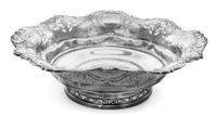 An American Silver Centerpiece Bowl , Gorham Mfg. Co., Providence, RI, 1930 , of footed form, the pierced border worked to show foliate