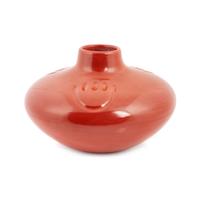 Redware Pottery Jar, with Bear Paws