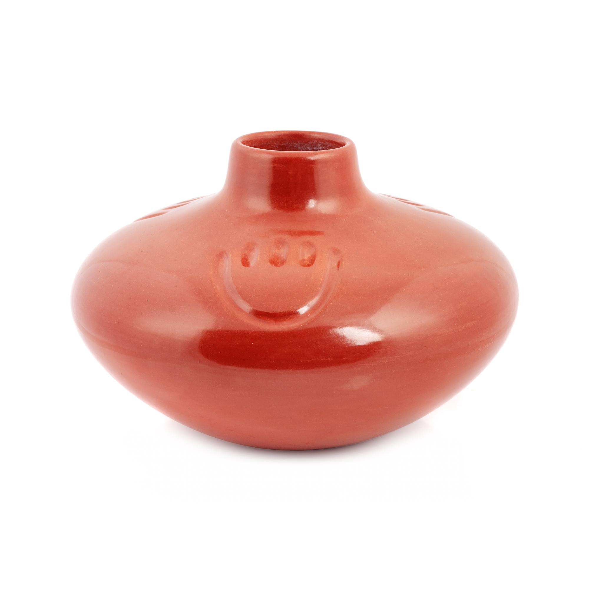 Redware Pottery Jar, with Bear Paws