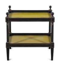 A Black Painted and Parcel Gilt Two-Tier Side Table