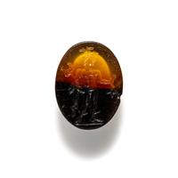 A Roman Banded Agate Ring Stone with the God Mercury