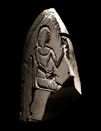 An Egyptian Painted Limestone Stele of Simut, Second Prophet of Amun