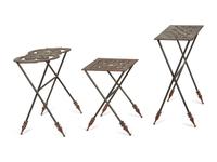 A Set of Three Cut-Out Metal Nesting Tables