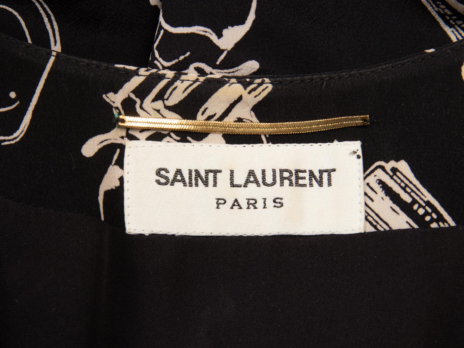 SAINT LAURENT, GUN-PRINT SILK MINIDRESS