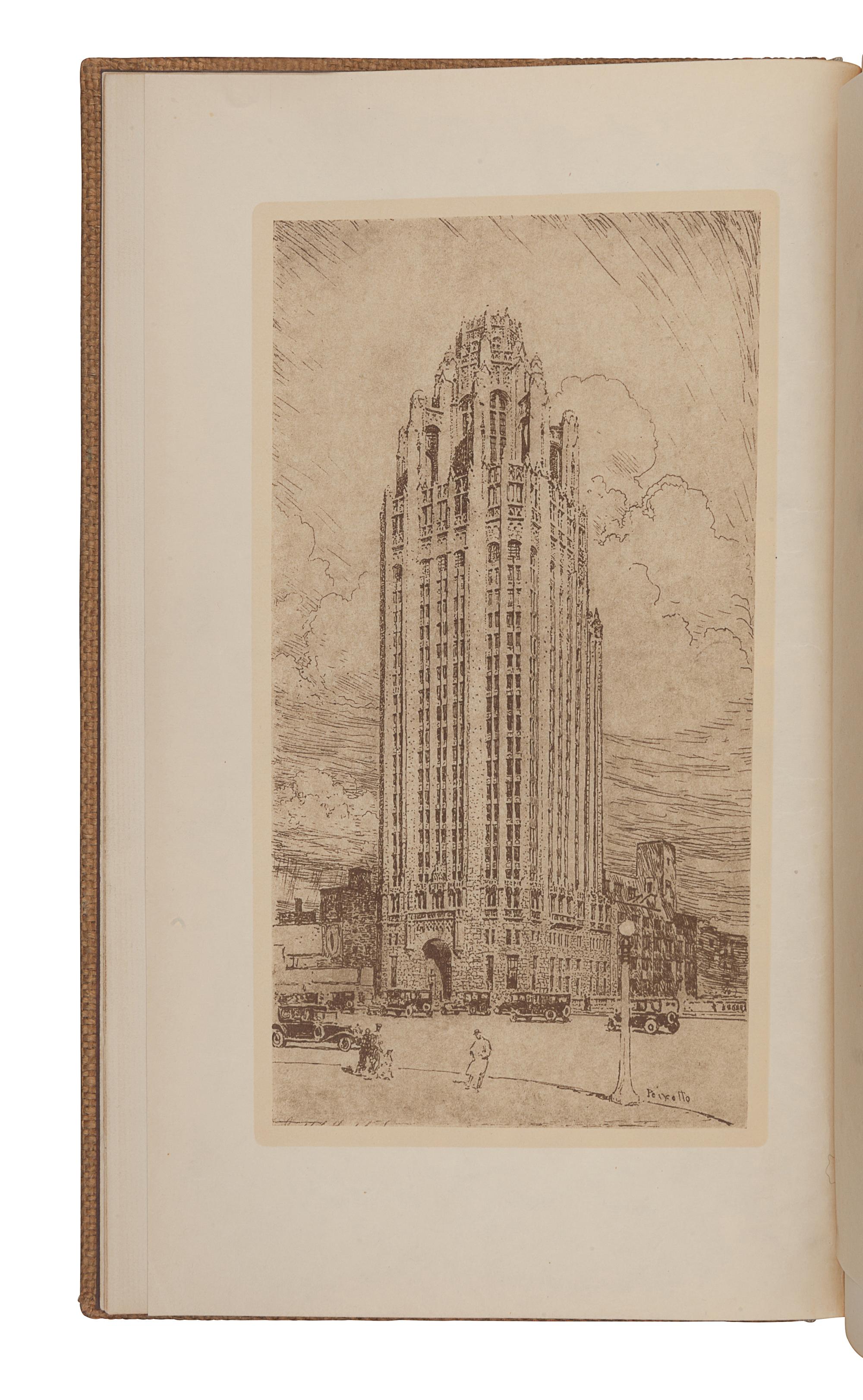 [CHICAGO ARCHITECTURE]. The International Competition for a New Administration Building for The Chicago Tribune. Containing all the Designs Submitted in Response to the Chicago Tribune's USD 100,000 Offer Commemorating its Seventy-Fifth Anniversary, June 10, 1922 . [Chicago: The Tribune Company, 1923].