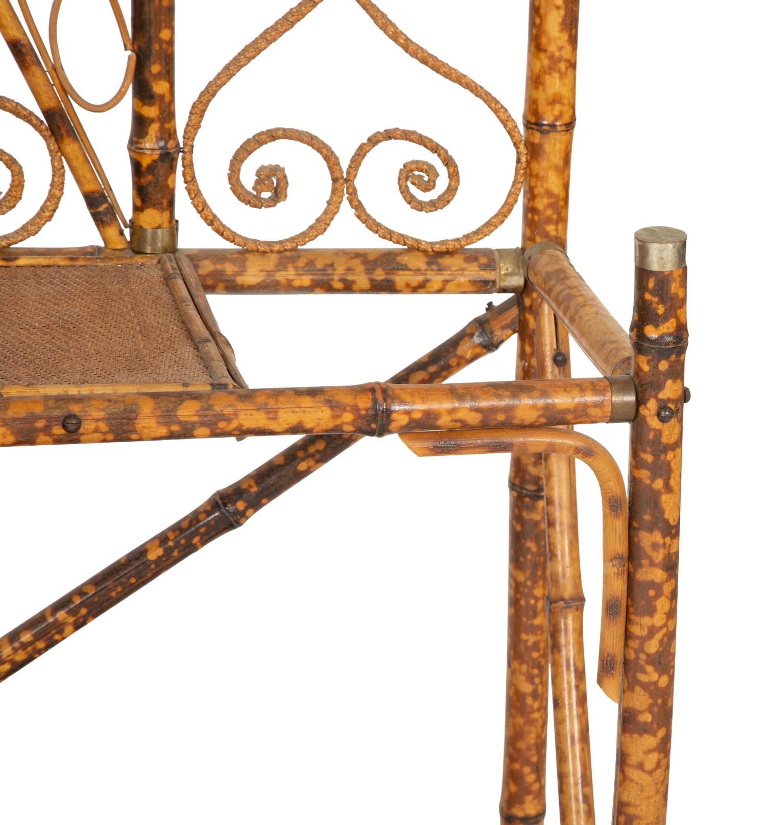 A Victorian Gilt Metal-Mounted Bamboo and Rattan Hall Stand