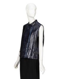Brunello Cucinelli. Midnight Blue Snakeskin Vest