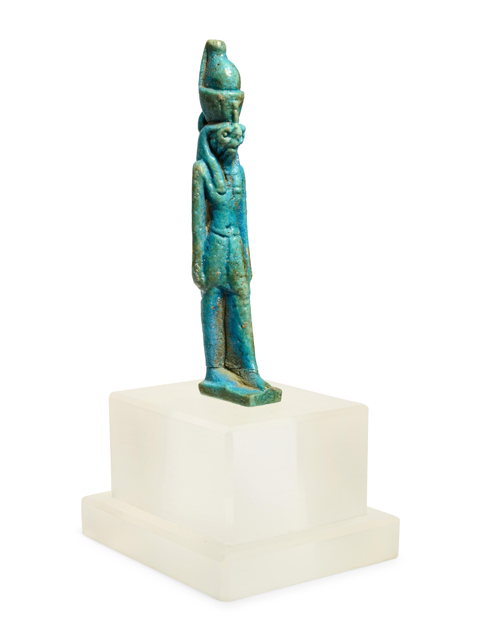 An Egyptian Faience Horus with White Crown