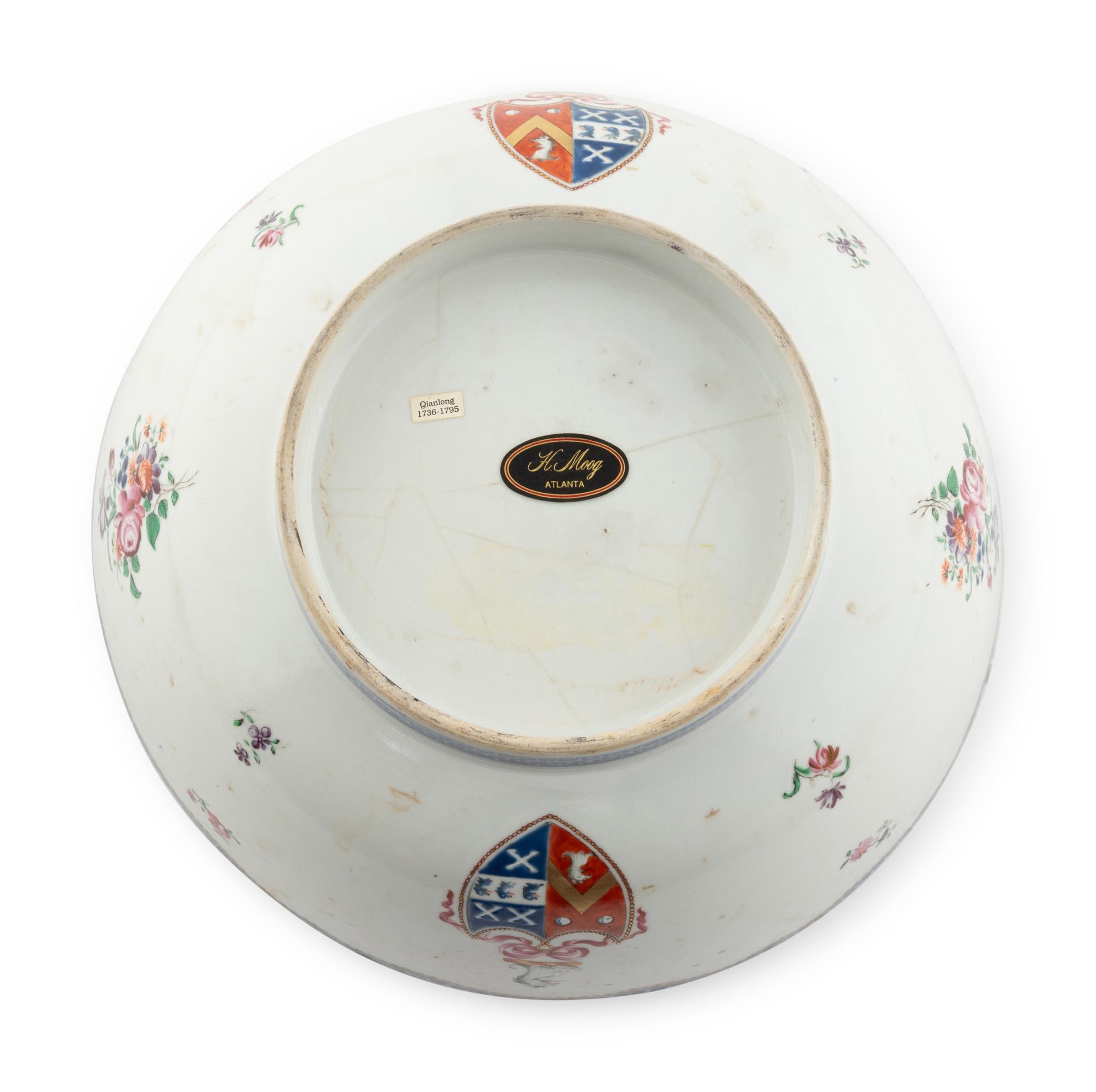 A Chinese Export Porcelain Armorial Punch Bowl