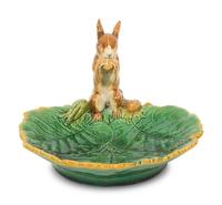A Minton Majolica Squirrel Dish